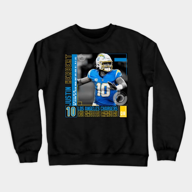 Justin Herbert Paper Poster Crewneck Sweatshirt by art.Hamdan